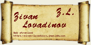 Živan Lovadinov vizit kartica